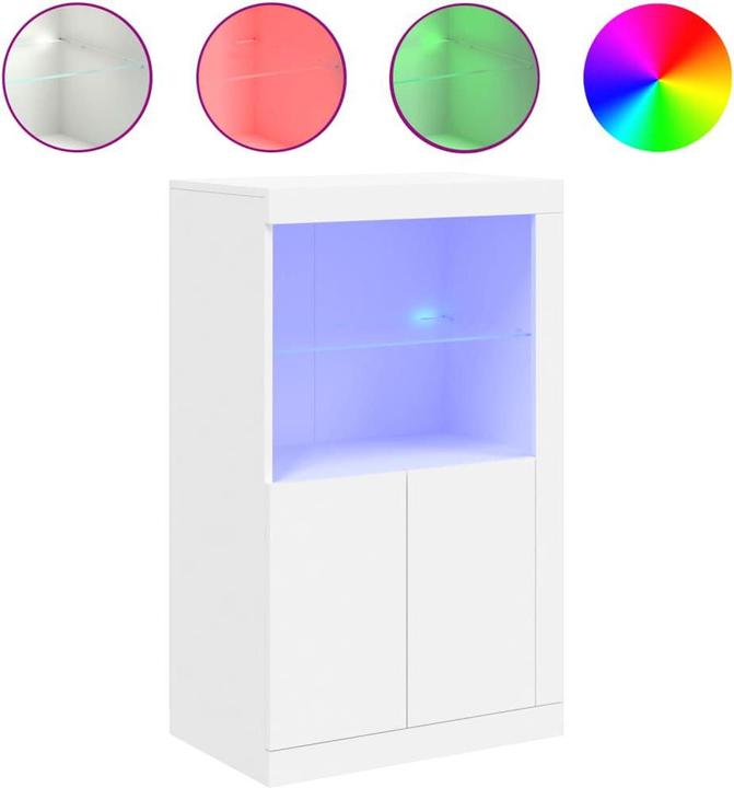 Immagine prodotto VidaXL Armadietto laterale con luci LED Bianco (60,5 x 37 x 100 cm)