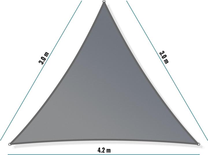 Actual product image Toboli Awning Sun Sail Triangle 3x3x4.2m Windproof Sun Protection UV 30+, Garden Terrace Balcony
