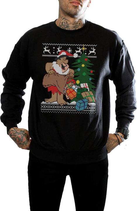 Actual product image The Flintstones Mens Christmas Fair Isle Sweatshirt (XL)