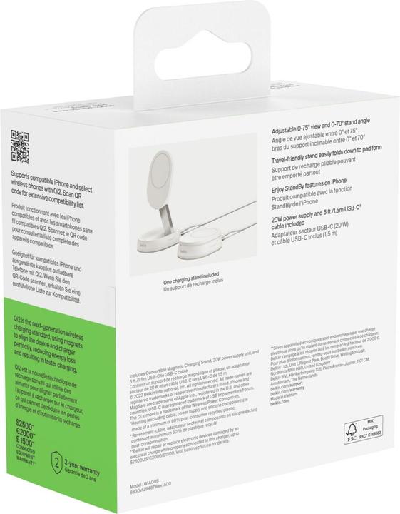 Produktbild Belkin Boost Charge Pro Qi2 magnetische Ladestation (15 W)