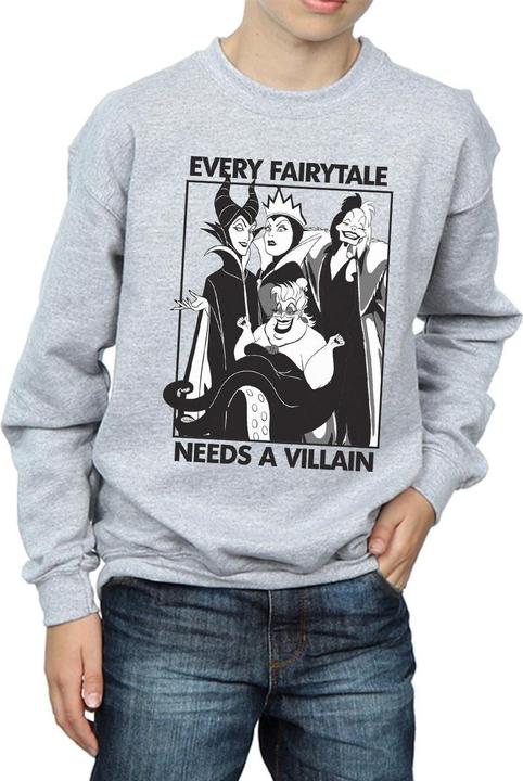 Actual product image Disney Boys Every Fairy Tale Needs A Villain Sweatshirt (140, 146)