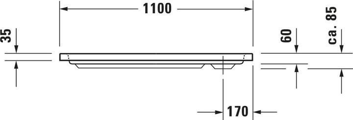 Produktbild Duravit Rechteck-Duschwanne D-CODE mit Antislip, weiss 1100x750x85mm