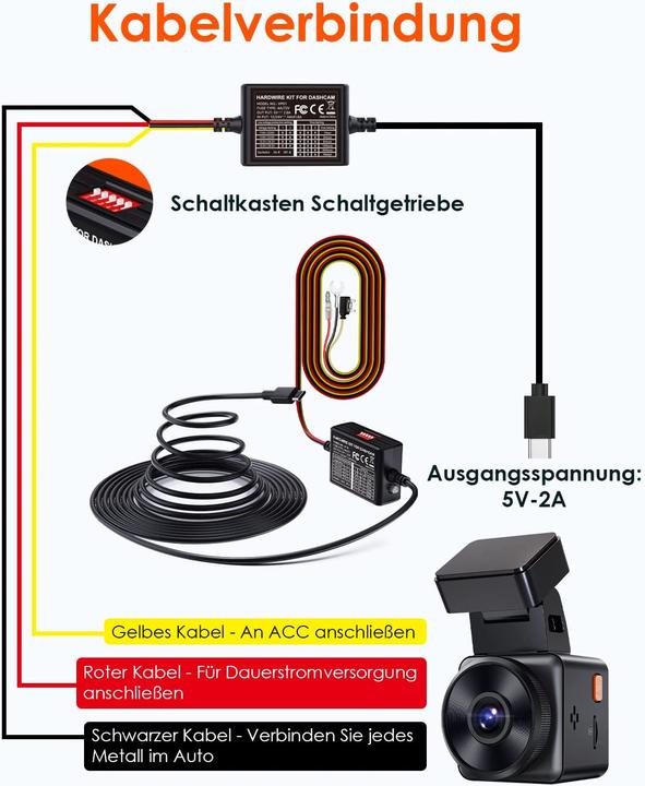 Produktbild Vantrue Dashcam Hardwire Kit mit Sicherungshaltern