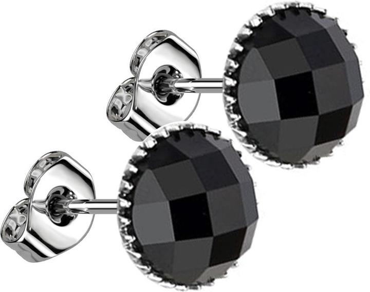 Produktbild Star Piercing Ohrstecker facettierter Kristall schwarz (Chirurgenstahl 316L, ohne Messing)