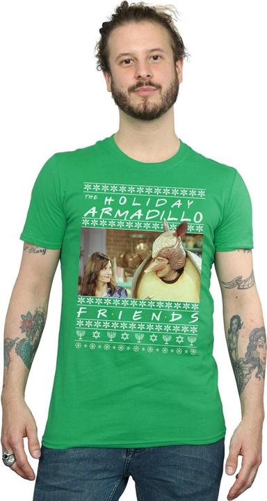 Actual product image Friends Mens Fair Isle Holiday Armadillo T-Shirt (L)