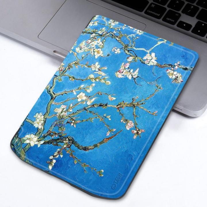 Produktbild Tech-Protect SmartCase case for PocketBook Verse / Verse Pro - blue with sakura flowers (Verse Pro)