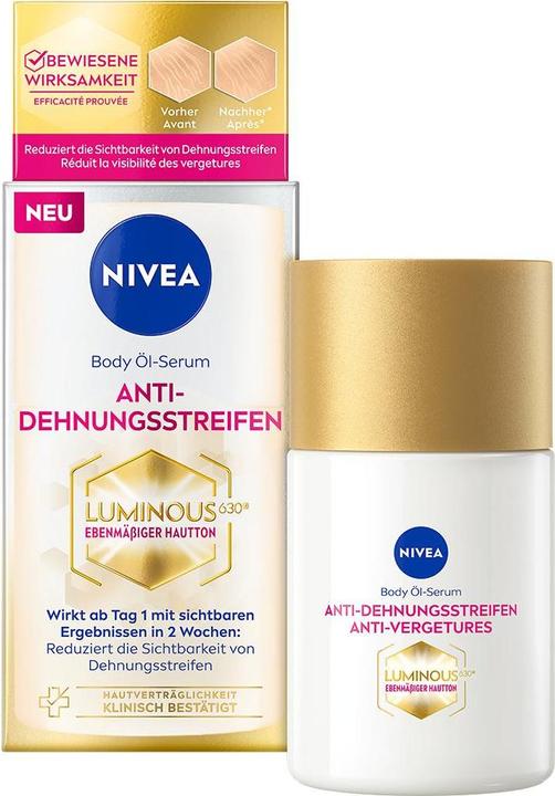 NIVEA Luminous Body Öl-Serum Anti-Dehnungsstreifen (Körperöl, 100 ml)