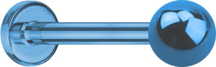 Star Piercing Micro Labret hellblau mit Kugel (ohne Messing, Titan G23)
