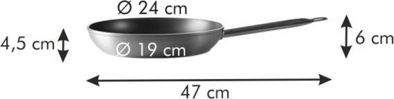 Actual product image Tescoma Frying Pan 24 cm Long Handle Grandchef (24 cm, Frying pan, Aluminium)