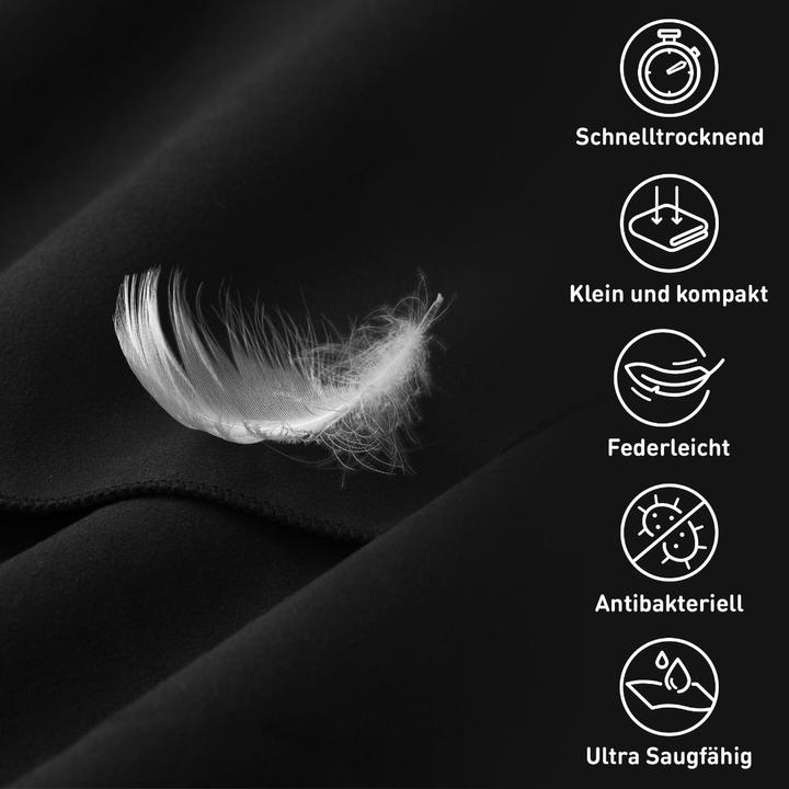Actual product image Fit-Flip Fitnesshandtuch Mikrofaser mit Reissverschlusstasche 130x48cm (130 x 48 cm)