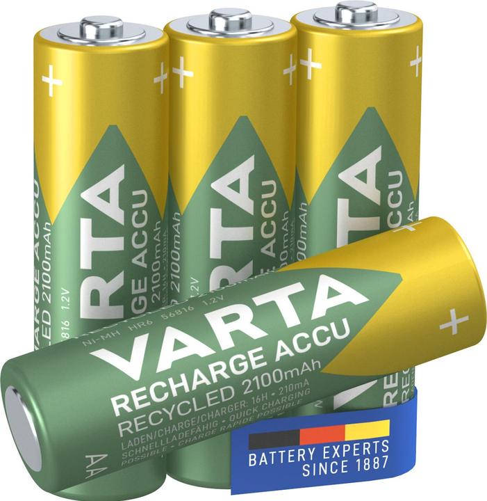 Actual product image Varta Recharge Accu Recycled (4 pcs., AA, 2100 mAh)