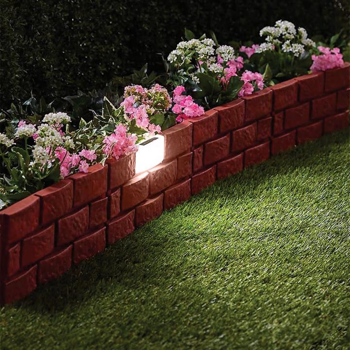 Actual product image HTI-Living Beeteinfassung Nessa Solar Steinmauer 4-teilig Terracotta (174 cm)