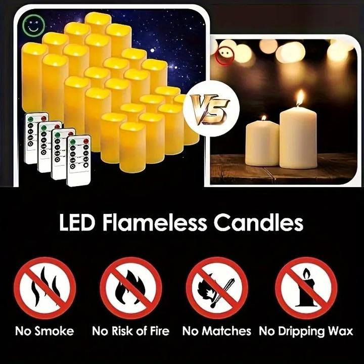Produktbild Cbx 24 Stück Flammenlose LED Kerzen mit Fernbedienung und Timer Funktion (24 x)