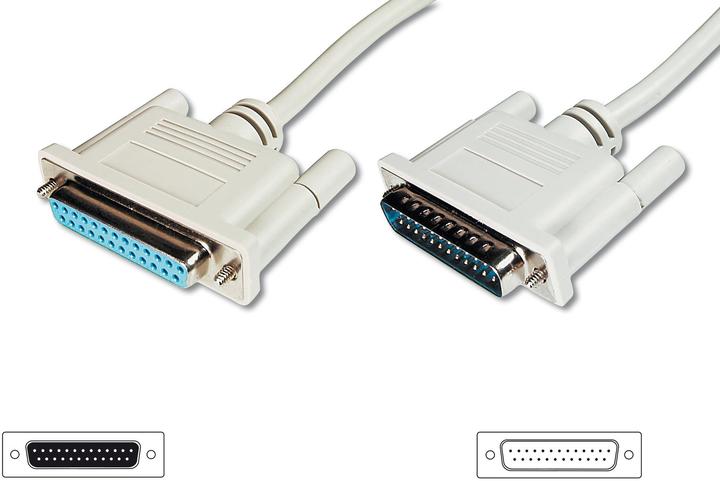Actual product image Digitus ASSMANN Datatransfer extension cable D-Sub25 St/Bu 5,0m serial/parallel moulded be (5 m, Parallel (printer))