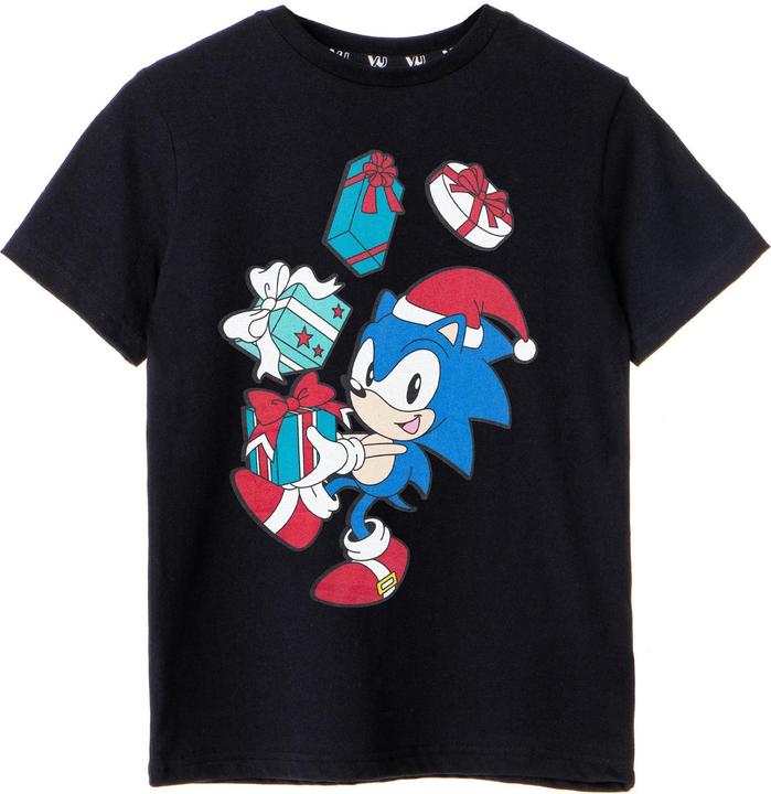 Actual product image Sonic The Hedgehog Boys Present Short-Sleeved Christmas T-Shirt (158, 164)
