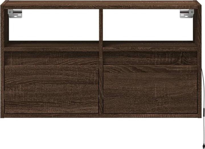 Actual product image VidaXL TV cabinet Wall unit Lowboard Hanging LED lighting Brown oak-look