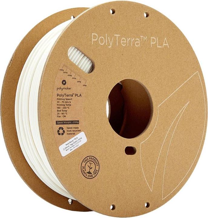 Produktbild Polymaker PolyTerra (PLA, 2.85 mm, 1000 g, Weiss)
