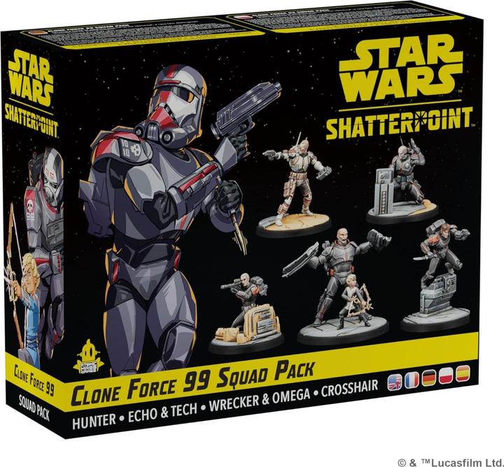 Actual product image Atomic Mass Games AMGD1024 - Star Wars: Shatterpoint - Clone Force 99 Squad Pack (Squad Pack Clone Force 99 (German)