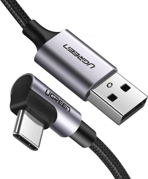 Actual product image Ugreen USB-C angled to USB-A 2.0 A data cable (2 m, USB 2.0)