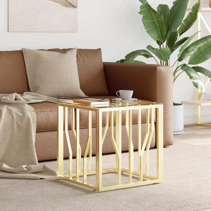 Immagine prodotto VidaXL Couchtisch Golden 50x50x50 cm Edelstahl und Glas (50 x 50 x 50 x 50 cm)