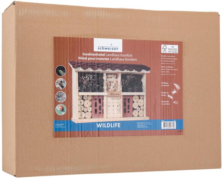 Produktbild Schweizer Insektenhotel Landsitz Komfort FSC (Schmetterlinge, Florfliegen, Biene, Marienkäfer)