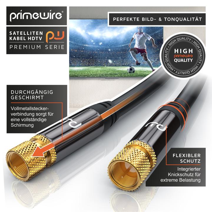 Actual product image Primewire SAT Kabel HDTV - Premium SAT coaxial cable - TV HDTV Radio DVB-T DVB-C DVB-S DVB-S2, 4-fold (135 dB, Antenna cable)