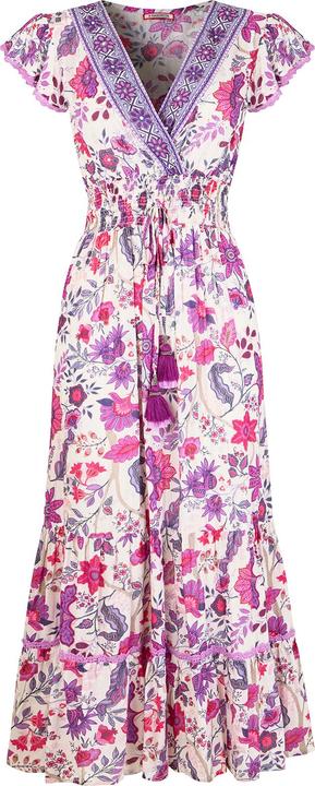 Produktbild Joe Browns Border Print Floral Shirred Waist V-Neck Tassel Dress (12)