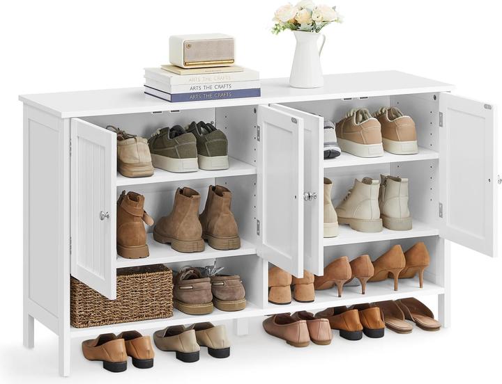 Immagine prodotto Vasagle Scarpiera in stile country 120 x 70 cm, bianco (120 x 70 x 35 cm)