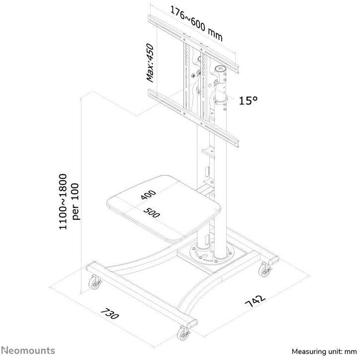 Produktbild Neomounts Plasma-M1800e (70", 50 kg)