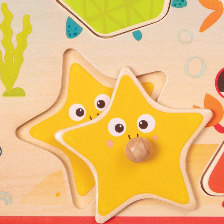 Actual product image B.toys B. Sea Treasures - Wooden Puzzle Sea Animals 8 pieces (8 pieces)