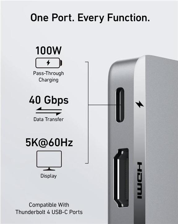 Actual product image Anker 547 USB-C Hub (7-in-2, for MacBook (USB-C, 7 Ports)