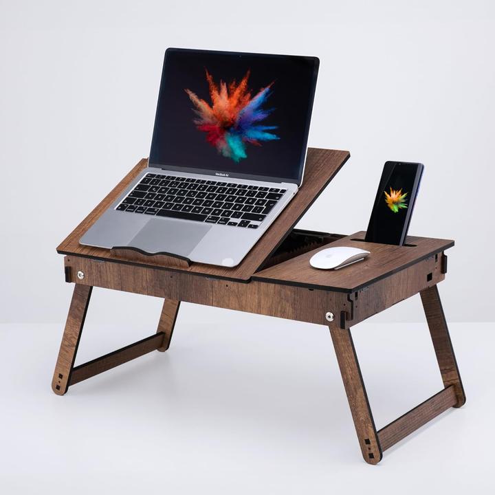 Immagine prodotto Vigo Wood Verstellbarer Laptoptisch mit Stauraum