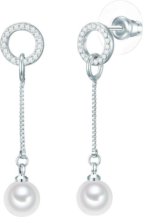Rafaela Donata Damen Sterling Silber Glaskristall Muschelkernperle silber - 30438 (Sterling Silber)