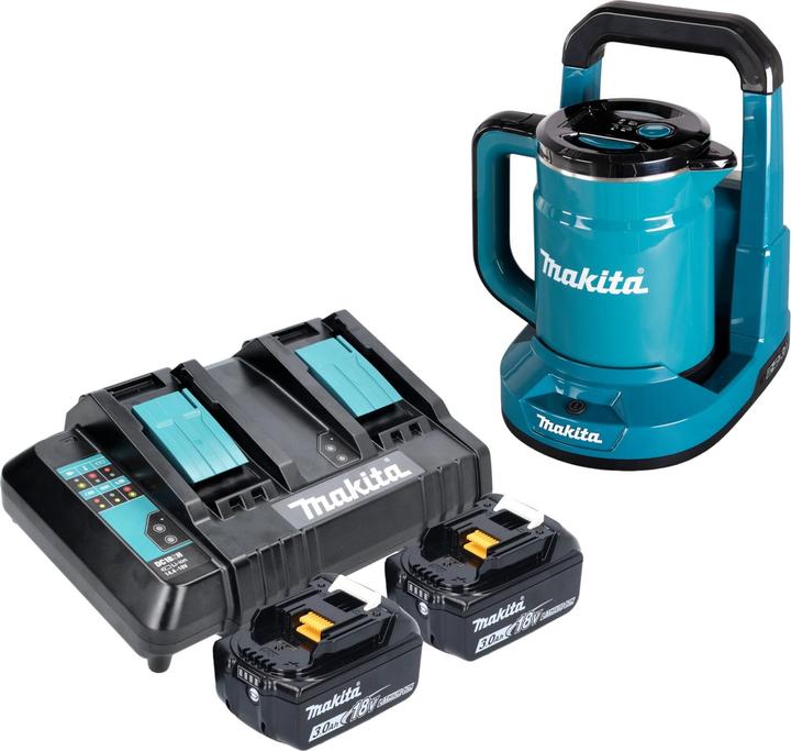 Immagine prodotto Makita Bollitore a batteria DKT 360 CF2 36 V ( 2x 18 V ) 0,8 L + 2x batteria ricaricabile 3,0 Ah + (0.80 l)