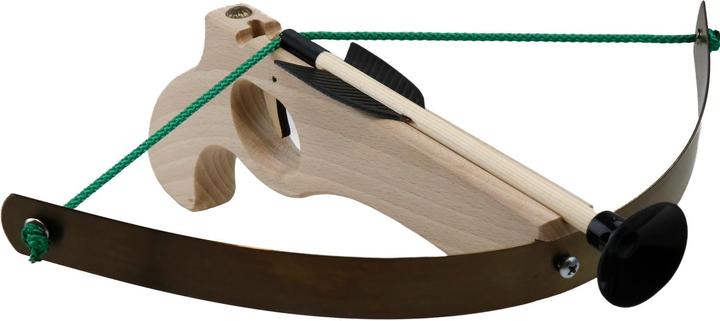Immagine prodotto Bestsaller 12129 - Balestra in legno di piccole dimensioni con arco in acciaio, con 3 dardi, naturale