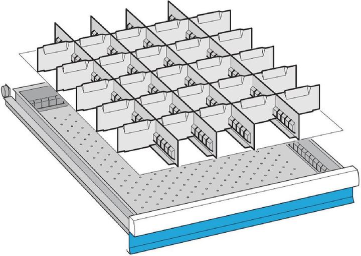 Image du produit Lista Kit de compartimentation pour dimensions de tiroirs 459 x 612 mm