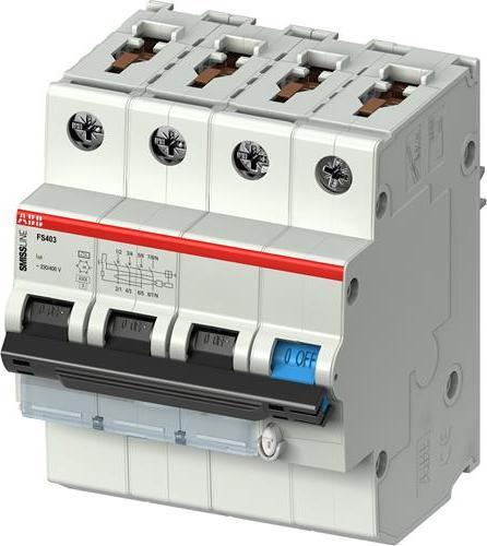 ABB FS403M-B16/0.03 Interruttore automatico RCD/LC 16A 4p 400VAC 10kA Smissline