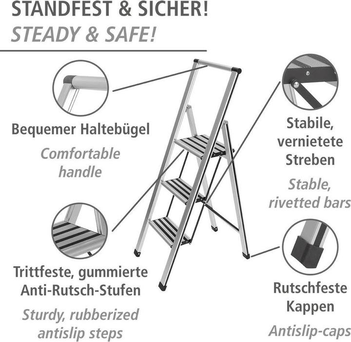 Produktbild Wenko Haushaltsleiter (Trittleiter, 44 cm)