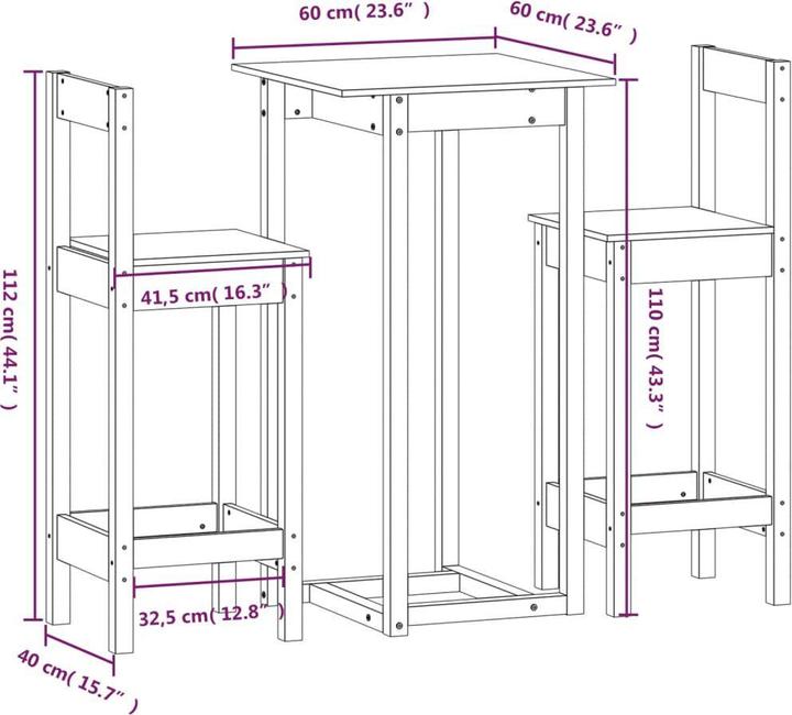 Immagine prodotto VidaXL Nicolas (60 x 60 x 110 cm)