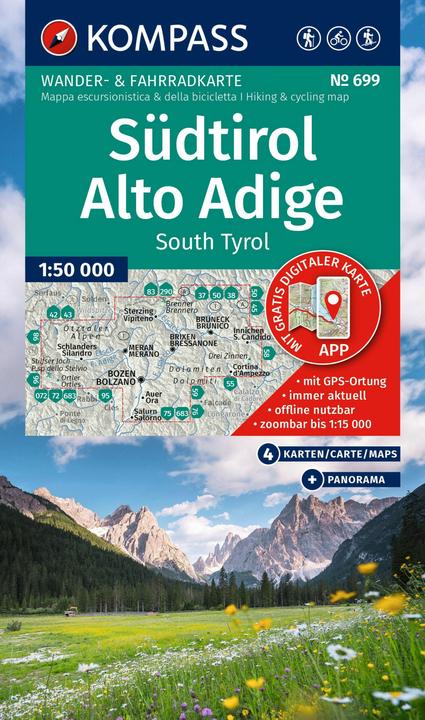 Immagine prodotto Wanderkarten-Set 699 Südtirol / Alto Adige / South Tyrol (4 Karten) 1:50.000