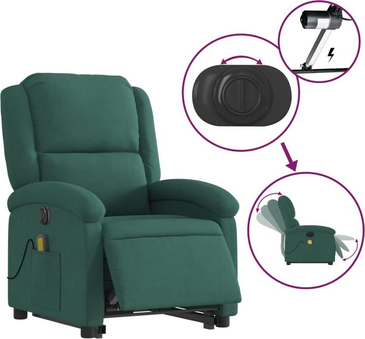 Image du produit VidaXL Fauteuil de massage releveur électrique Velours