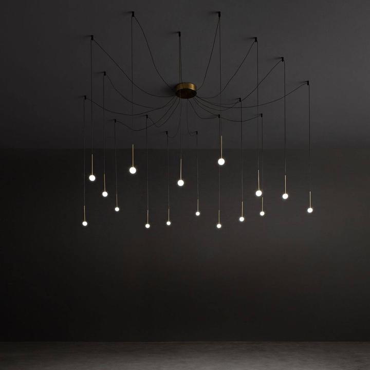 Productafbeelding Ideal lux LUCCIOLA LED hanglamp 16x 16x16W ⌀200mm messing warm wit 284019 (1300 lm)