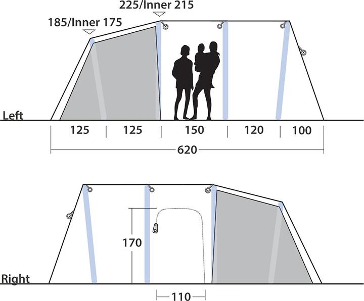 Actual product image Outwell Montana 6 Air (Tunnel tent, 28.50 kg, 6 persons)