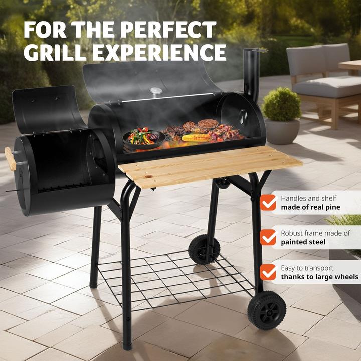 Actual product image tectake Charcoal grill Smoker (58 cm)