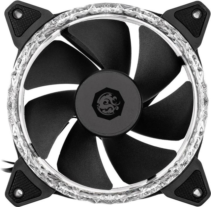 Actual product image Bitspower Notos RGB PWM fan, 120mm - black, 3-pack (120 mm, 3 x)