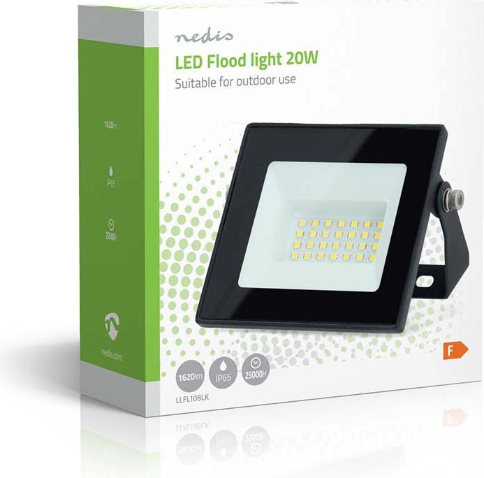 Produktbild Nedis LED-Flutlicht - 4000 K - Nennlichtstrom: 1620 lm - 20 kWh - IP65-1.00 m - Energieklasse: F - 2 (1620 lm, IP65)