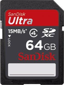 SanDisk Ultra SDXC Card 64GB, Class 4 (1 GB, SDXC)