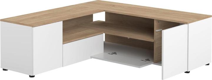Actual product image Temahome Angle TV Stand white and oak (40 x 46 cm)