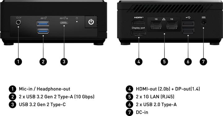 Actual product image MSI Cubi N ADL-009BEU MS-B0A9 ID1/Black- (Intel N100)