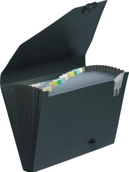 Produktbild Snopake Fächermappe A4 PP 13 Fächer schwarz (A4, 1 x)